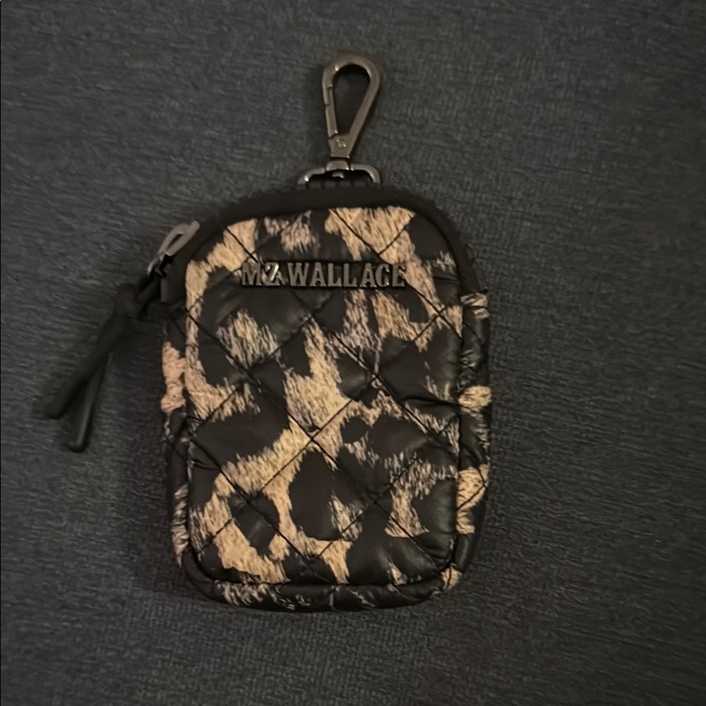 MZ Wallace Metro Link Leopard Print Quilted Pouch